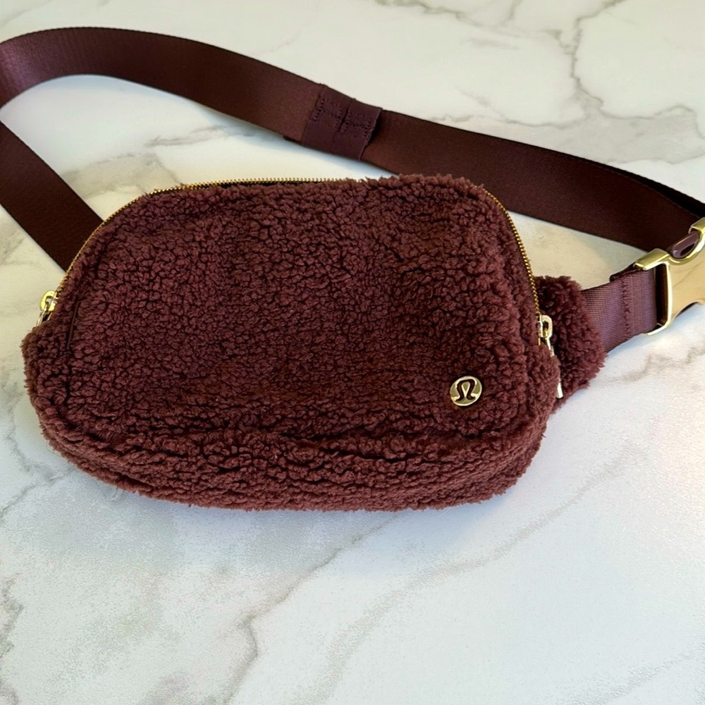 Lululemon Everywhere Fleece Belt Bag. Larger size 9”L x 7” W. Brown. Like new!